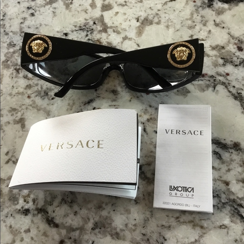 Traditional Versace Black Wrap Around Sunglasses. No Box included.